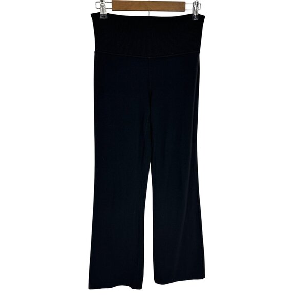 Athleta Studio Flare Pant Black Rib Poly/Spandex Blend Women's Size M - Picture 1 of 9
